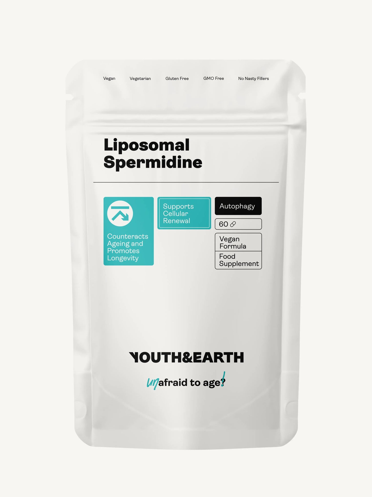 Liposomal Spermidine 5.49mg - 60 Capsules - Youth & Earth UK Store -