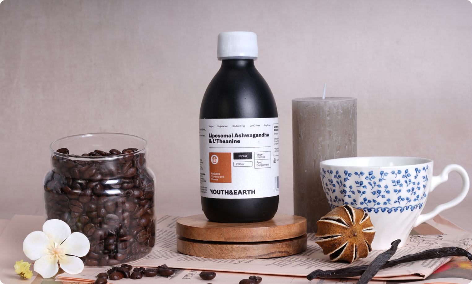 Liposomal Ashwagandha & L'Theanine 250ml | Youth & Earth - youthandearth - Can You Take Ashwagandha With L Theanine
