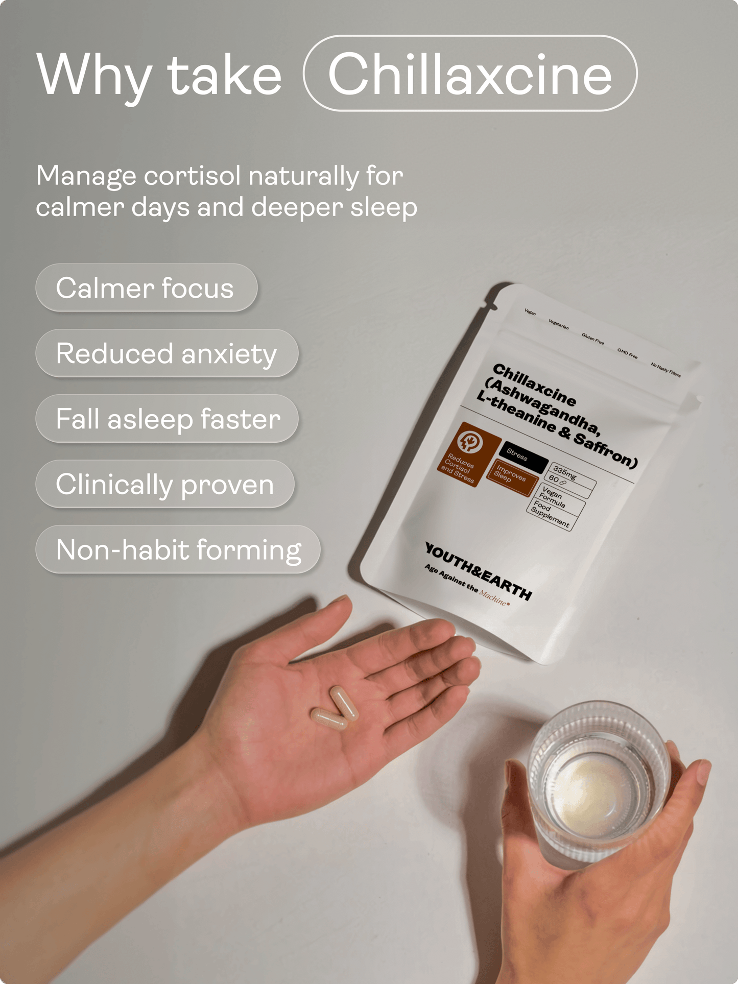 Chillaxcine - Ashwagandha, L-theanine & Saffron