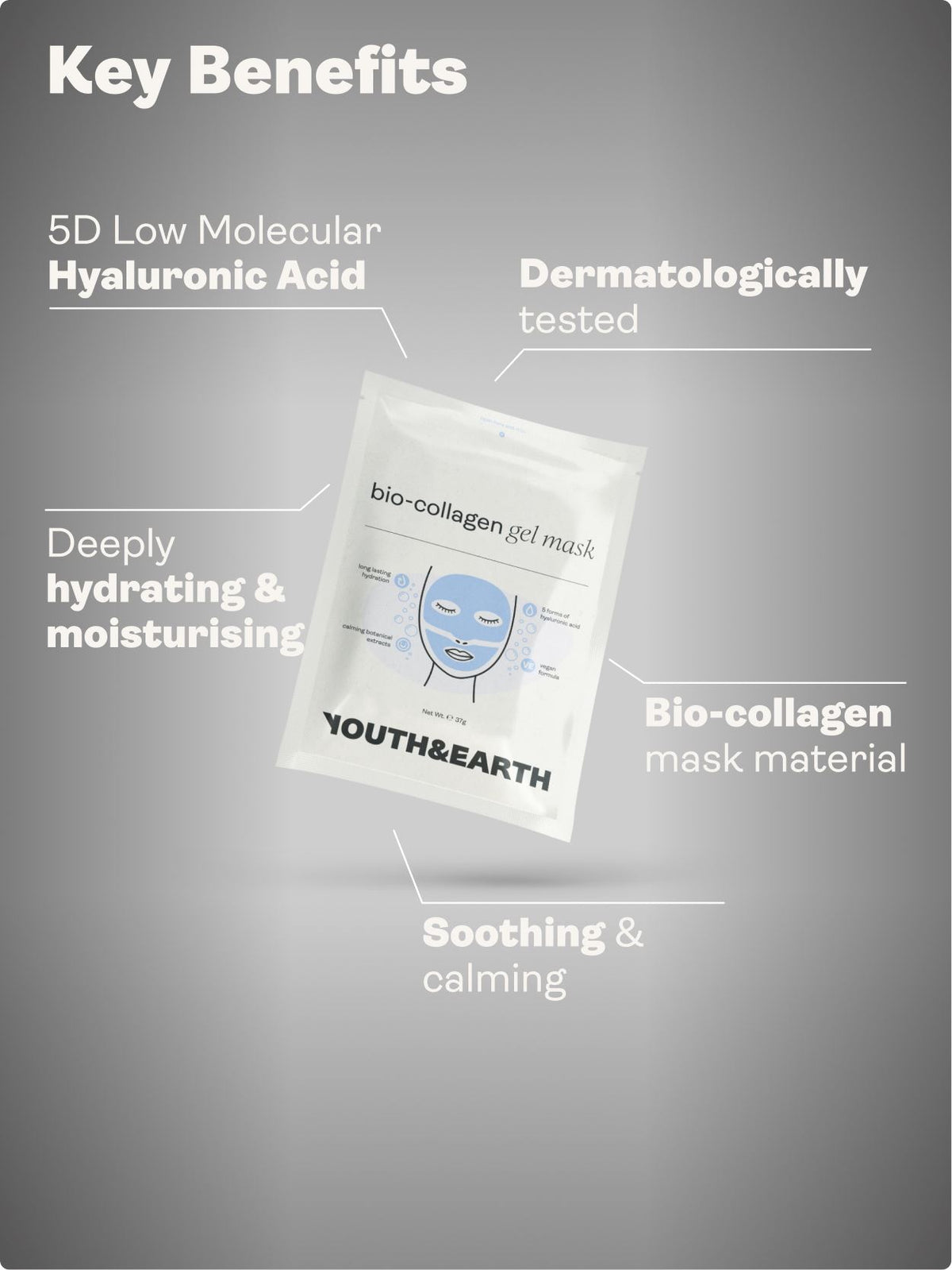 Hyaluronic Acid - Gel Face Mask - Youth &amp; Earth UK Store - 