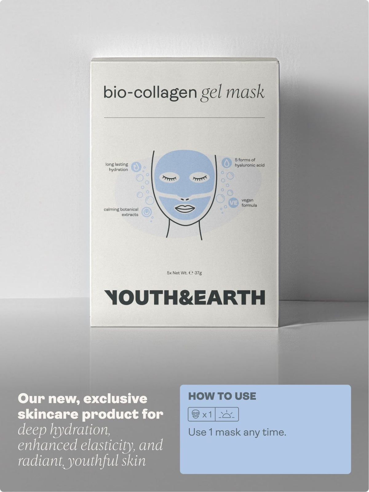 Hyaluronic Acid - Gel Face Mask - Youth &amp; Earth UK Store - 