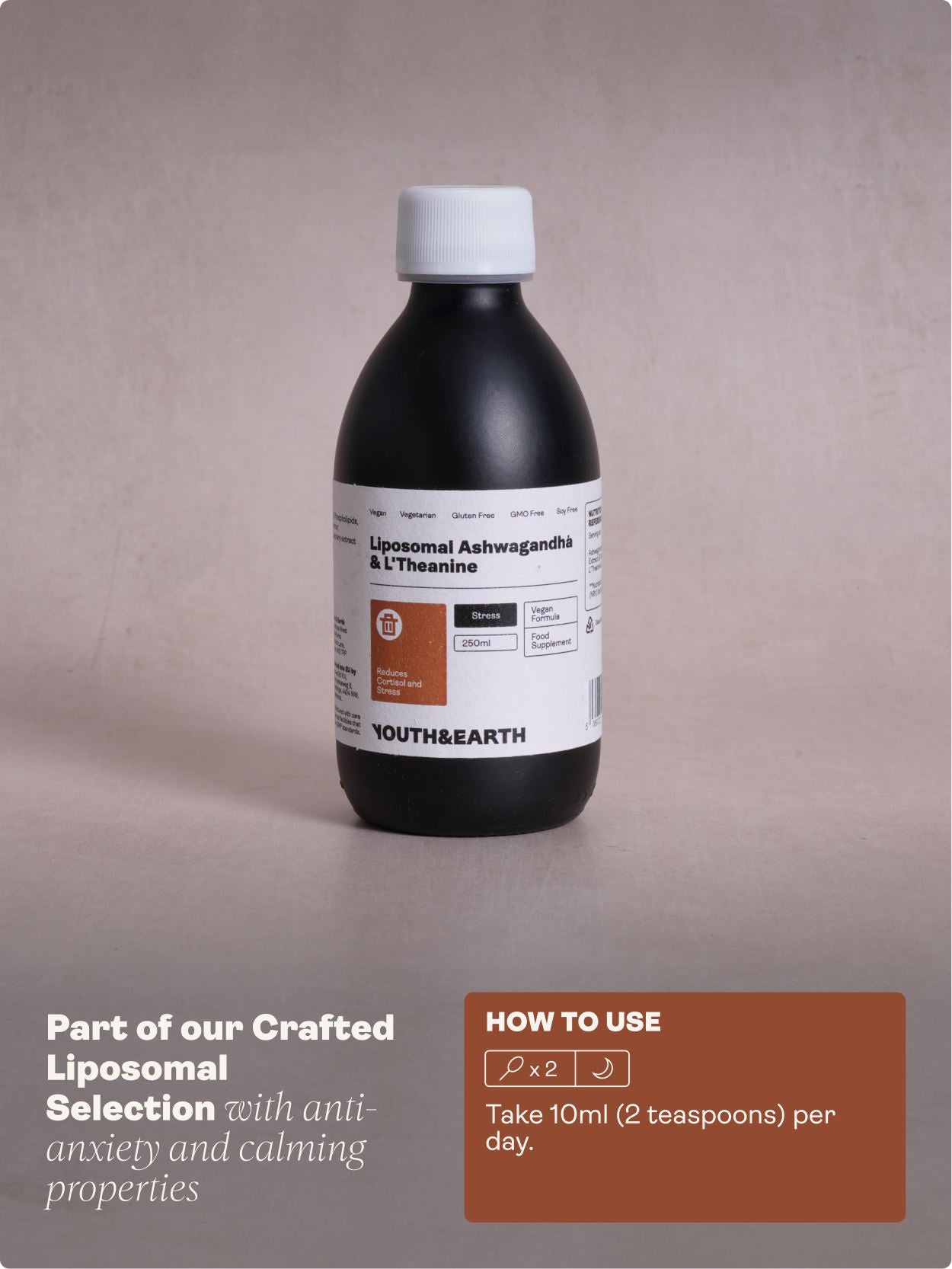 ashwagandha and l carnitine KSM-66 L-Theanine & Magnesium, Adaptogen Complex Liposomal Ashwagandha & L'Theanine 250ml