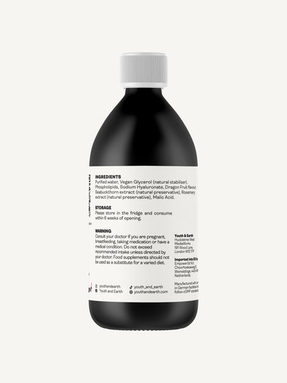 Liposomal Hyaluronic Acid 100mg – Dragon Fruit Flavour, 250ml - Youth & Earth UK Store - Liposomal Products