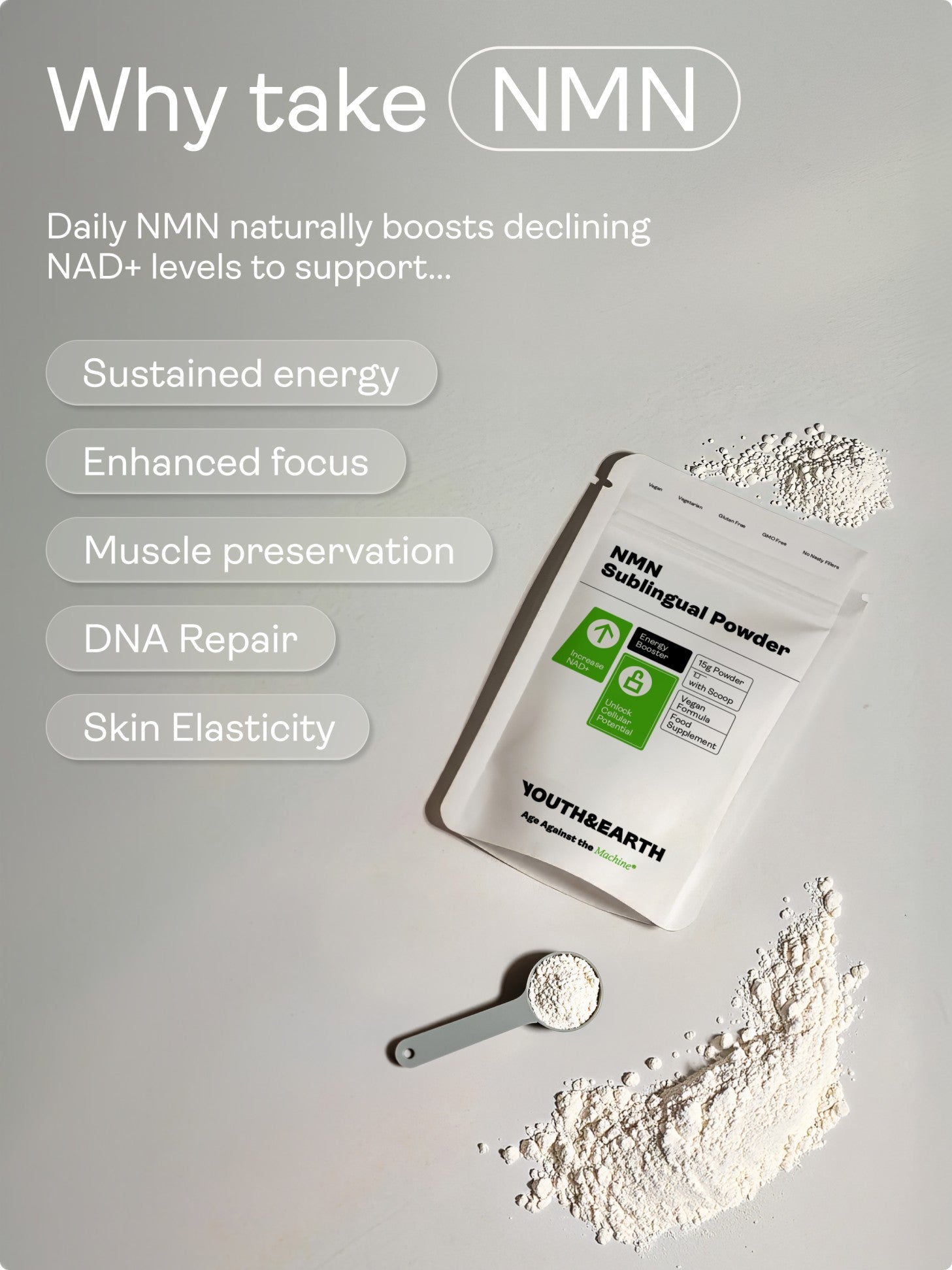 NMN Sublingual Powder – Youth & Earth UK Store