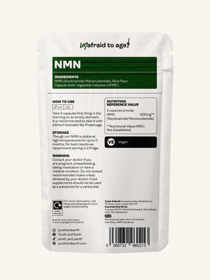 NMN Supplement - 60 Capsules - Youth & Earth UK Store - 