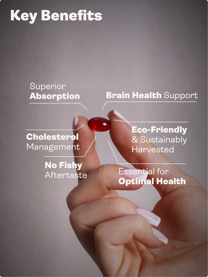 Omega-3 Krill Oil – 500mg, 60 Softgels - Youth & Earth UK Store - Brain Health
