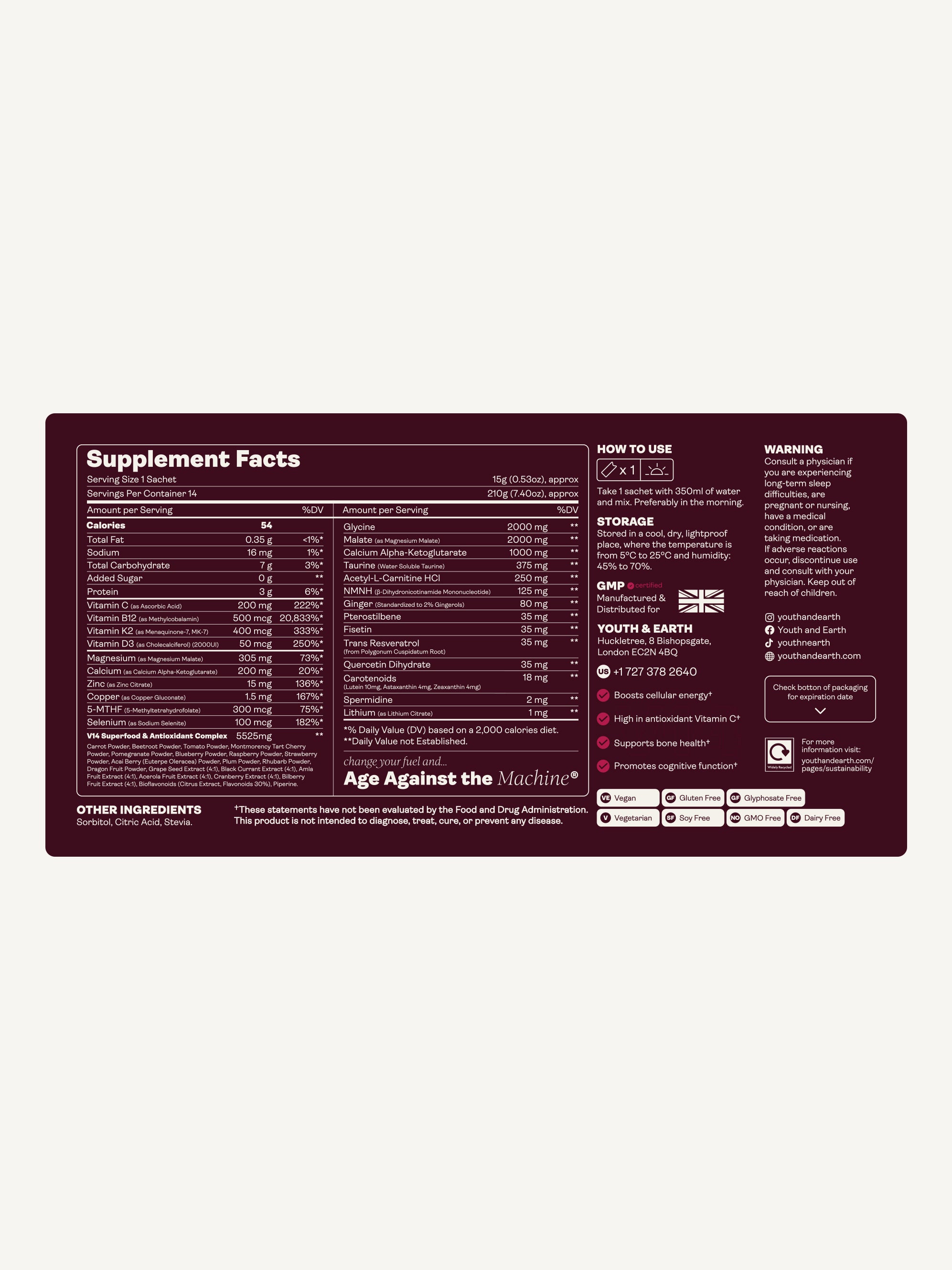 V14 Longevity Reds - Youth & Earth UK Store - 