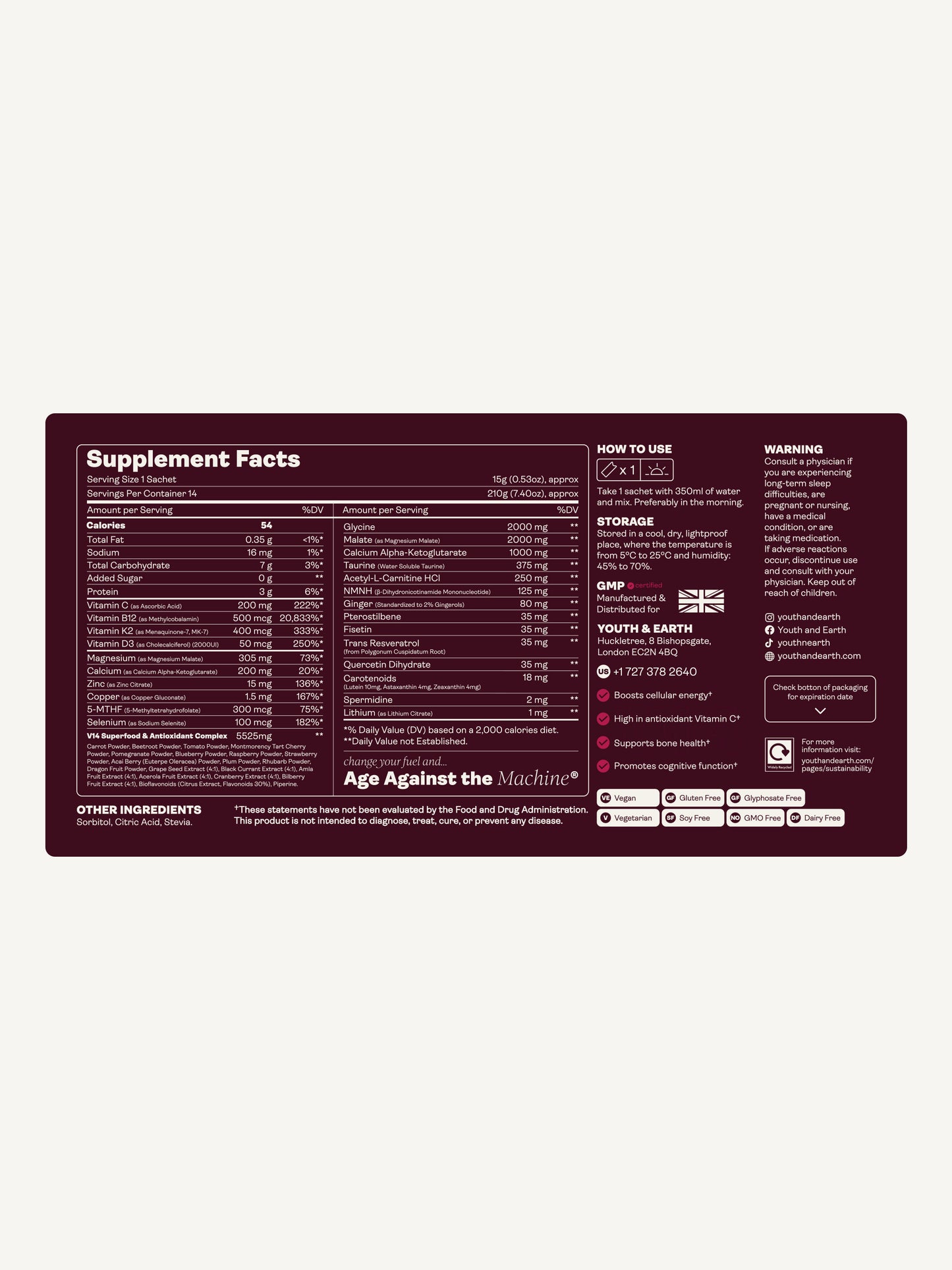 V14 Longevity Reds - Youth & Earth UK Store - 