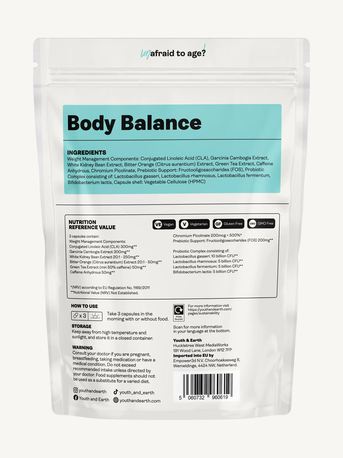 Body Balance x 90 Capsules youthandearth 
