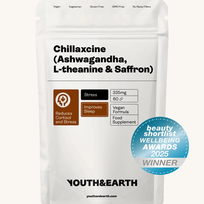 CHILLAXCINE (Ashwagandha, L-theanine & Saffron) 335mg, 60 Capsules