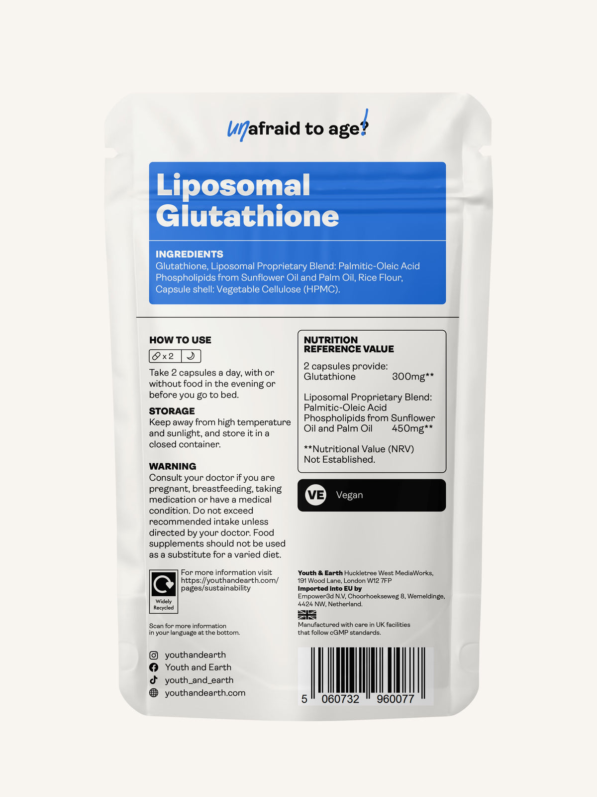 Liposomal Glutathione – 375mg x 60 Capsules Skin &amp; Hair Liposomal Glutathione 
