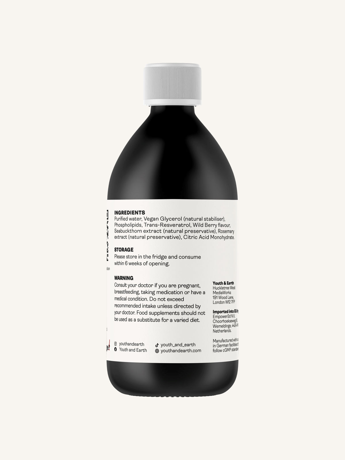 Liposomal Resveratrol 200mg - Wild Berry Flavour 250ml Vitamines et suppléments Trans-Resveratrol 