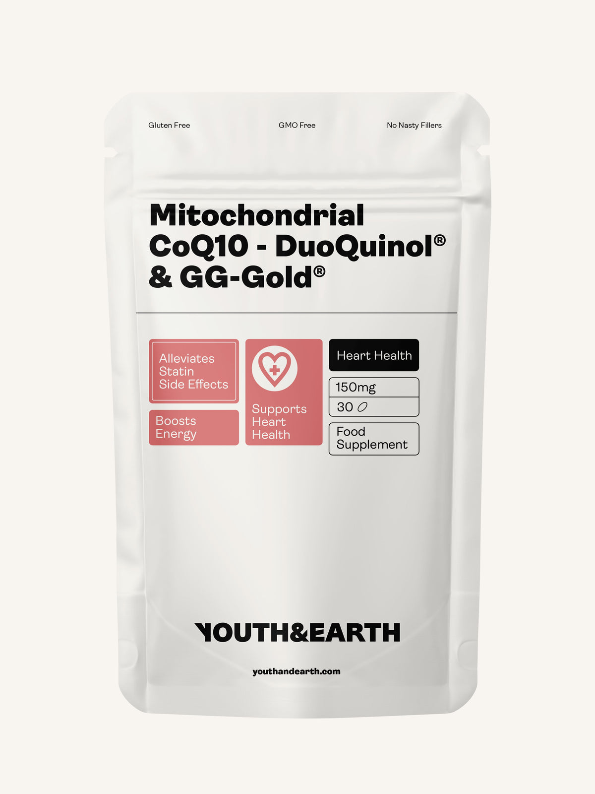 Mitochondrial CoQ10 - DuoQuinol® &amp; GG-Gold® – 150mg x 30 Softgels youthandearth 