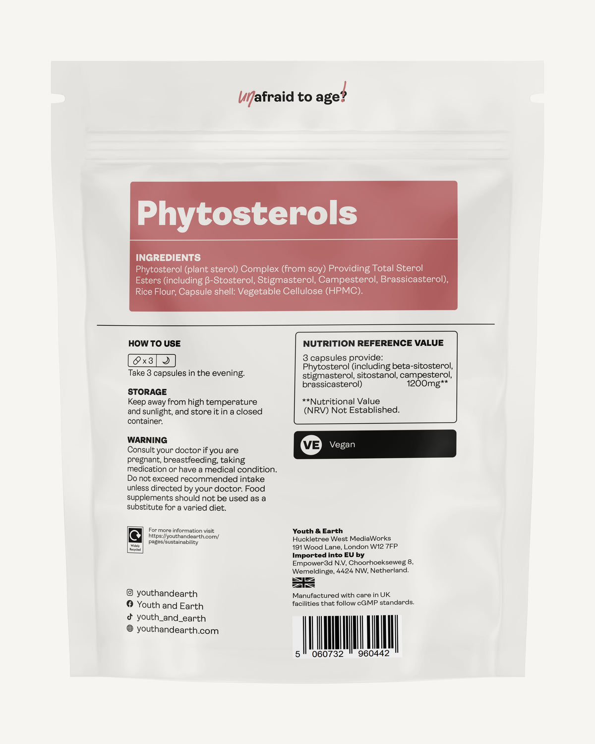 Phytosterols 90 Capsules youthandearth 