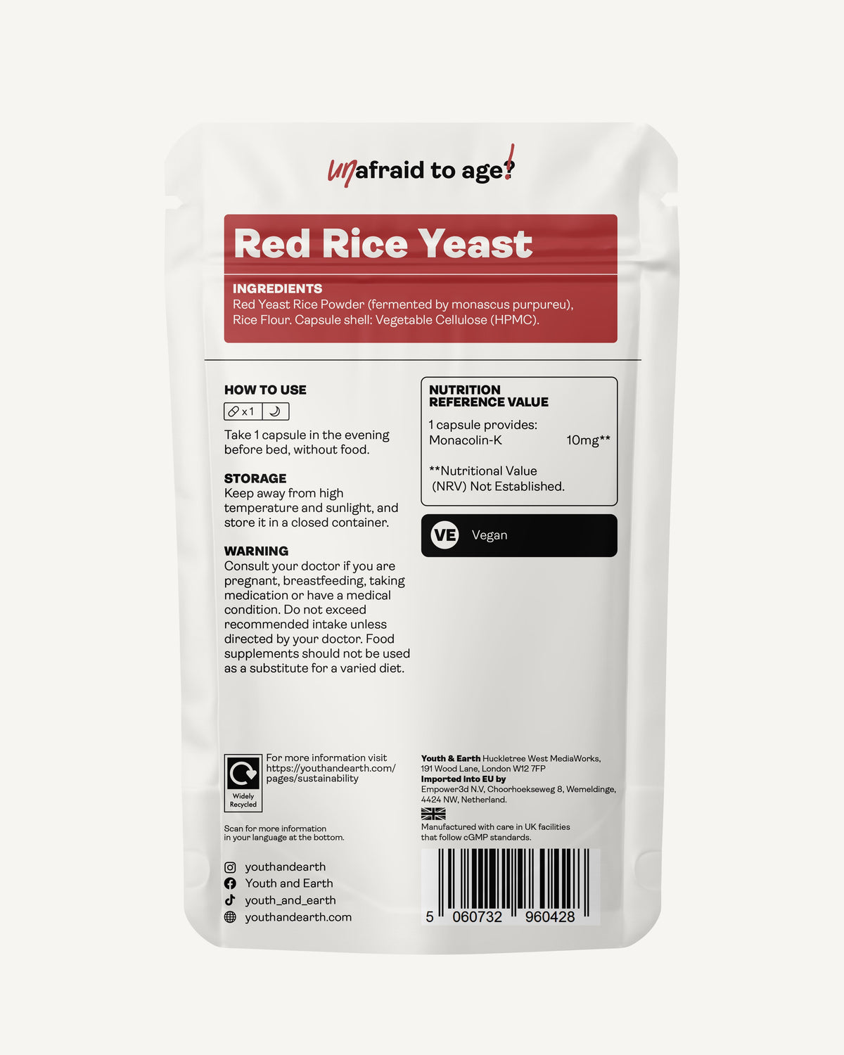 Red Rice Yeast 60 Capsules (2 months supply) youthandearth 