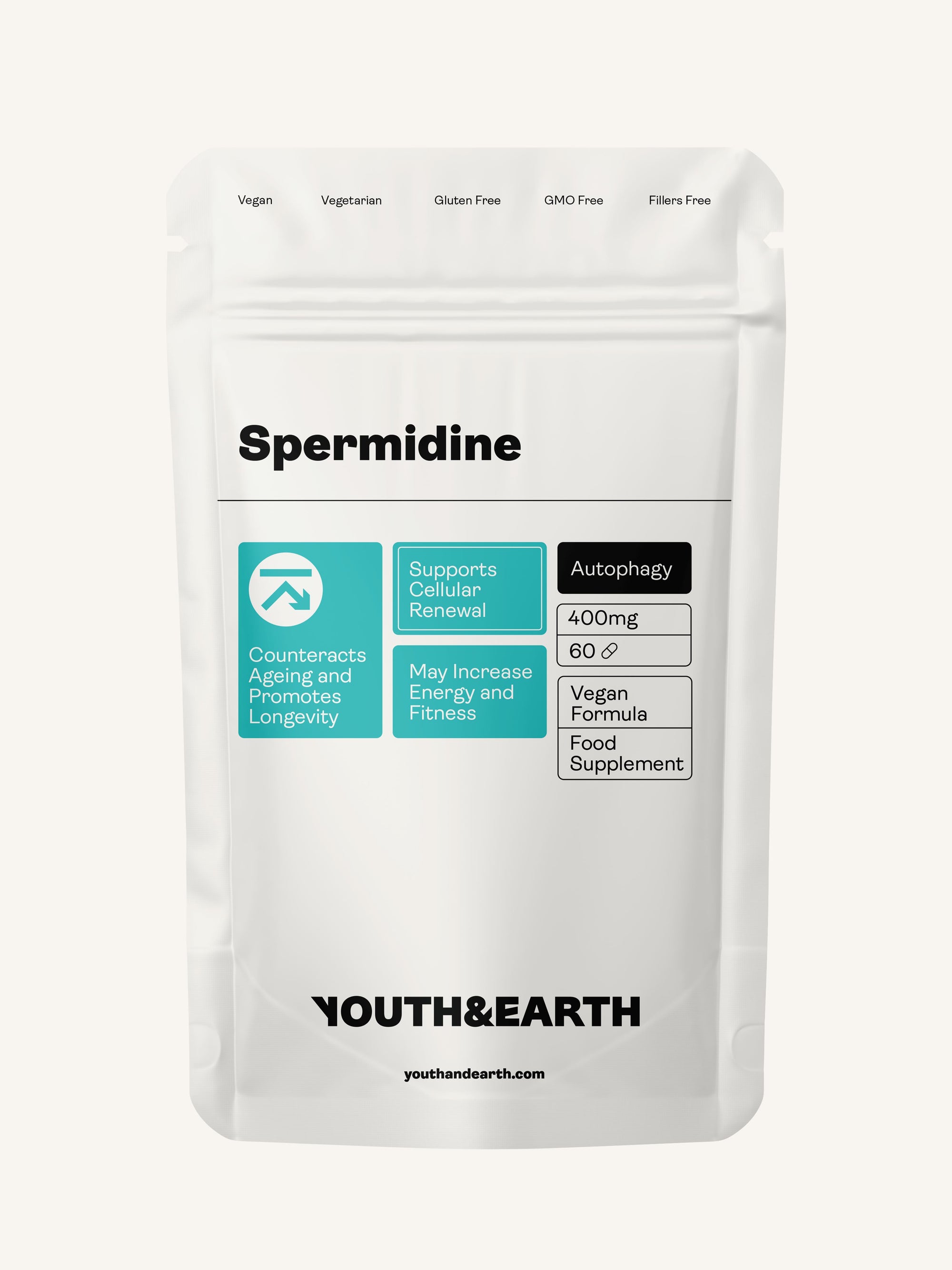 Spermidine - 400mg x 60 Capsules Supplément Spermidine (Buckwheat Sprout Flour) 