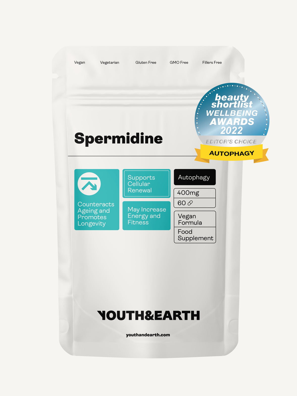 Spermidine – 400mg x 60 Capsules Supplement Youth &amp; Earth 